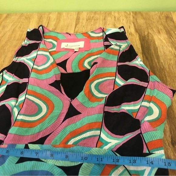 Anthropologie Kenzie Asymmetrical Geometric Multicolor Retro Dress Size 6 Small - Picture 7 of 8